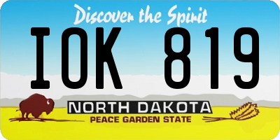 ND license plate IOK819