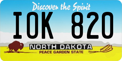 ND license plate IOK820