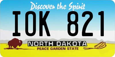 ND license plate IOK821