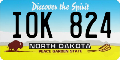 ND license plate IOK824