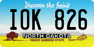 ND license plate IOK826