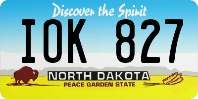 ND license plate IOK827