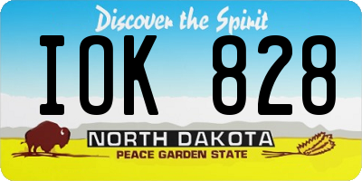 ND license plate IOK828