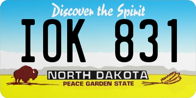 ND license plate IOK831