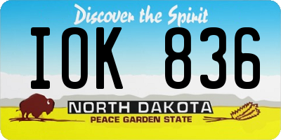 ND license plate IOK836