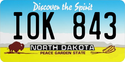 ND license plate IOK843