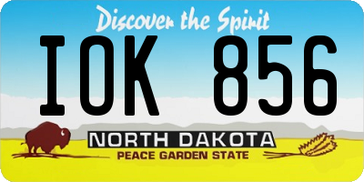 ND license plate IOK856