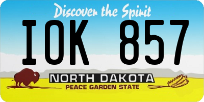 ND license plate IOK857