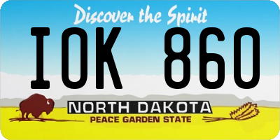 ND license plate IOK860