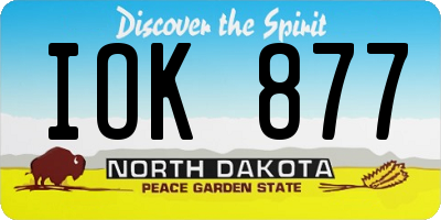 ND license plate IOK877