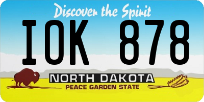ND license plate IOK878