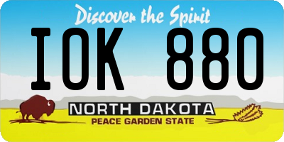 ND license plate IOK880