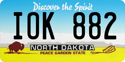 ND license plate IOK882