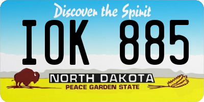 ND license plate IOK885