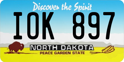 ND license plate IOK897