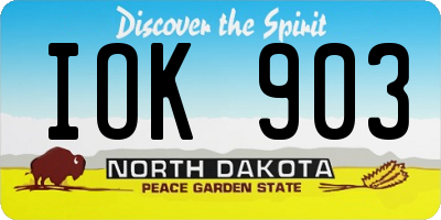 ND license plate IOK903