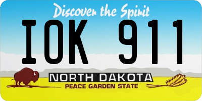 ND license plate IOK911