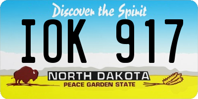 ND license plate IOK917