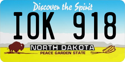 ND license plate IOK918