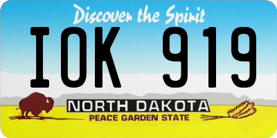ND license plate IOK919