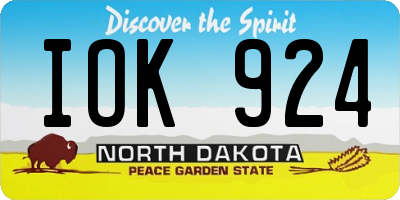 ND license plate IOK924