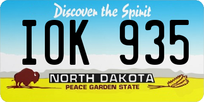 ND license plate IOK935