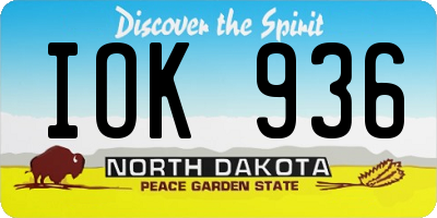 ND license plate IOK936