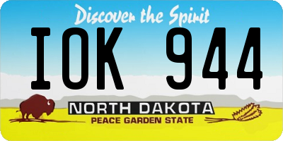 ND license plate IOK944