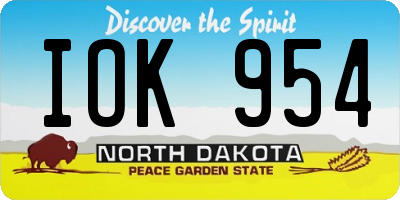 ND license plate IOK954