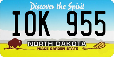 ND license plate IOK955