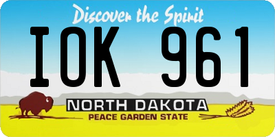 ND license plate IOK961