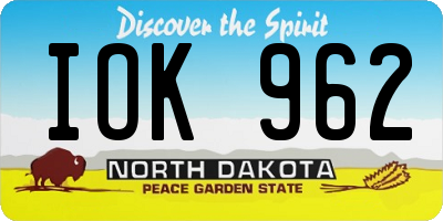 ND license plate IOK962