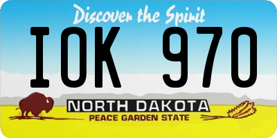 ND license plate IOK970