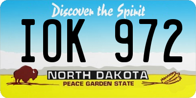 ND license plate IOK972