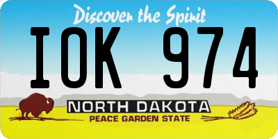 ND license plate IOK974