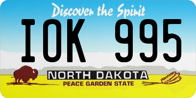 ND license plate IOK995