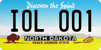 ND license plate IOL001