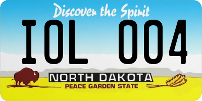 ND license plate IOL004