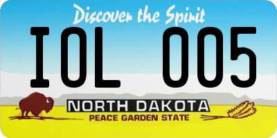 ND license plate IOL005