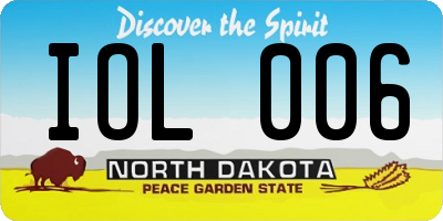 ND license plate IOL006