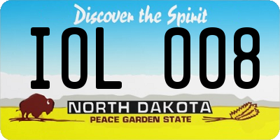 ND license plate IOL008