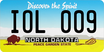 ND license plate IOL009