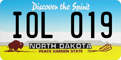 ND license plate IOL019