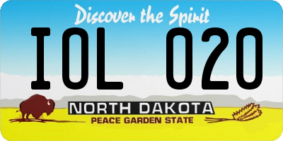 ND license plate IOL020