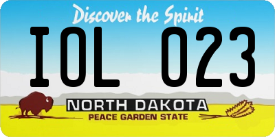 ND license plate IOL023