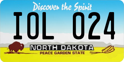 ND license plate IOL024