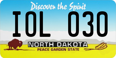 ND license plate IOL030