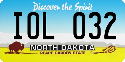 ND license plate IOL032