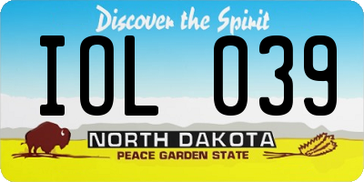 ND license plate IOL039