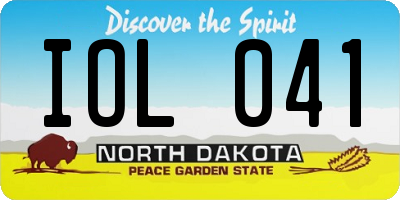 ND license plate IOL041